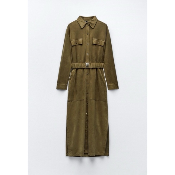 Zara faux suede midi dress NWT M - Picture 6 of 7